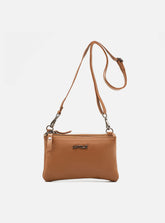 Bolsa em Couro Tiracolo Básica Caramelo